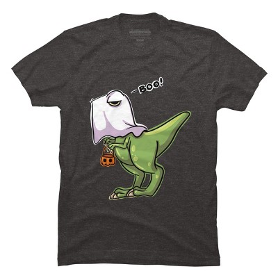 Men's Design By Humans Halloween Ghost Dinosaur By whynot007 T-Shirt