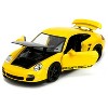 Porsche 911 Turbo (997) Yellow with Carbon Hood "Hyper-Spec" Series 1/64 Diecast Model Car by Jada - 2 of 4