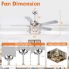 Parrot Uncle 52" Modern Crystal Ceiling Fan with Light and Remote - 4 of 4