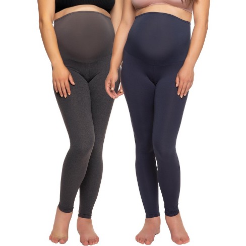 Felina Women's Velvety Soft Maternity Leggings For Women - Yoga Pants For  Women, Maternity Clothes - (2-pack) (navy Charcoal, X-small) : Target