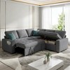Dyonery 5-Seat Modular Sectional Sofa Bed, L-Shaped Sleeper Couch with Recliner, Storage, USB Ports & Chenille Fabric, for Small Spaces - 2 of 4