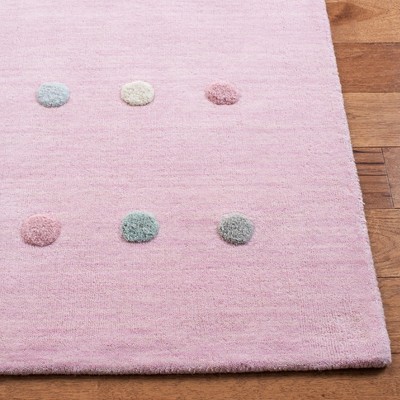 Handmade Light Pink Wool Tufted Kids' Rug - 3x5 Feet