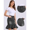 INSPIRE CHIC Women's High Waist Ruffled Hem Bodycon Fishtails Denim Midi Skirt - 2 of 4