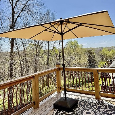 PURPLE LEAF Patio Umbrella Outdoor Table Umbrella Aluminum Frame Market Umbrella Sun Umbrella with 8 Sturdy Ribs