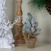 Northlight 0.8 FT Flocked Mini Pine Cone Christmas Tree in Beige Burlap Pot - 2 of 4