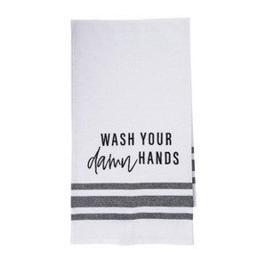 Totalee Gift Wash Your Damn Hands Tea Towel Cotton White - 1 of 1