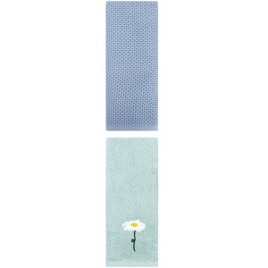 REGALWOVEN Pure Cotton Soft Absorbent Bathroom Hand Towels 13" x 30" 2 Pcs - 1 of 4