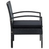 Garden Chair with Cushion in Polyrattan Black - image 4 of 4