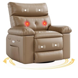Recliner Chair, Electric Rocker Swivel USB Charger for Adults, with Vibrating Massage and Heating, for Living Room, Bedroom - 1 of 4