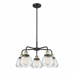 Fulton - 5 Light Stem Hung Chandelier In Art Deco Style-13.5 Inches Tall and 24.5 Inches Wide - 1 of 1