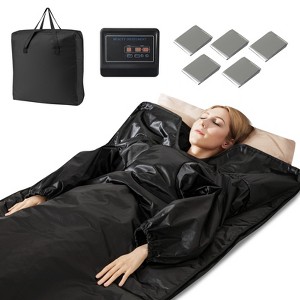Tangkula Infrared Sauna Blanket w/ Sleeves Wraps 90-180°F Temp Range 30-90Min Timer - 1 of 4