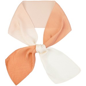 INSPIRE CHIC Women's Solid Contrast Color Pleated Long Satin Neck Scarves 49.2"x4.3" 1 Pc - 1 of 4