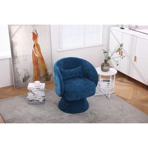 Swivel Accent Chair Armchair, Round Barrel Chair in Fabric for Living Room Bedroom - 1 of 4