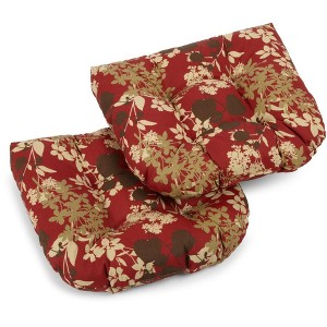 Blazing Needles, 19-inch U-Shaped Outdoor Spun Polyester Tufted Dining Chair Cushion (Set of 2) - 1 of 1