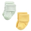 Hudson Baby Infant Boys Cotton Rich Newborn and Terry Socks, Soft Earth Tone Stripes - 4 of 4