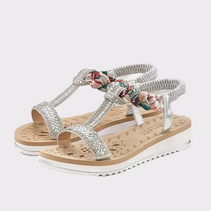 Women's Elastic Strap Wedge Sandals - LASCANA - 1 of 4