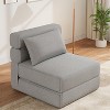 Folding Sofa Bed with Pillow, Convertible Sleeper Chair with High-Density Memory Foam, Linen Fabric for Living Room, Guest Room, Apartment, Dark Gray - 2 of 4