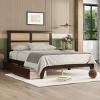 Platform Bed King Frame With Rattan Headboard, Platform Bed Storage With 2 Drawers, Wood Bed With Enhanced Support Salts And Feet-Cuddlewood - 3 of 4