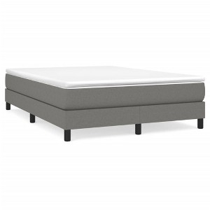 vidaXL Bed Frame Dark Grey Fabric, plywood, engineered wood Queen - 1 of 4