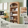 Arched Bookcase with 2 Adjustable Shelves, 76" Tall Bookshelves with Open Display Shelves for Living Room, Book Shelf, Natural - 2 of 4