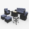 LayinSun Outdoor Patio Furniture Set, Black Rattan Wicker Sectional Swivel Rocker Chairs Sets - 2 of 4