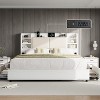 AMERLIFE Bed Frame with 4 Storage Drawers and Bookcase Headboard - 3 of 4
