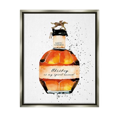 Stupell Industries Whiskey is My Spirit Animal Quote Liquor Bottle