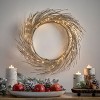 GDFStudio Attola 24" Pre-Lit Artificial Twig Christmas Garland/Wreath Warm White Lights, Champagne Glitter - 2 of 4