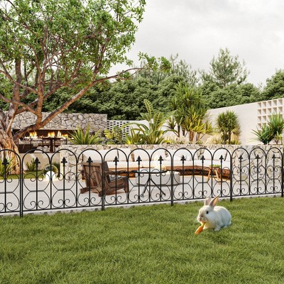 FUFU&GAGA 5/10 Pack Garden Border Fence Panels Heavy Duty Rustproof Metal Landscape Edging for Outdoor Use