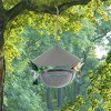 Tangkula Metal Bird Feeder Bath for Outdoors Hanging w/ Resin Dome & Water Bowl - 2 of 4