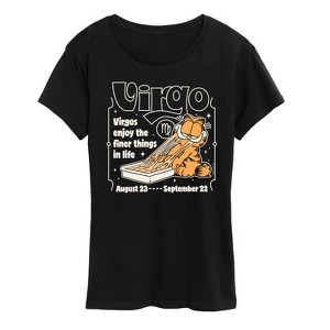 Women's - Garfield - Virgo Enjoy The Finer Things In Life Lasagna Short Sleeve Graphic T-Shirt - 1 of 4