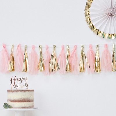 gold tissue garland