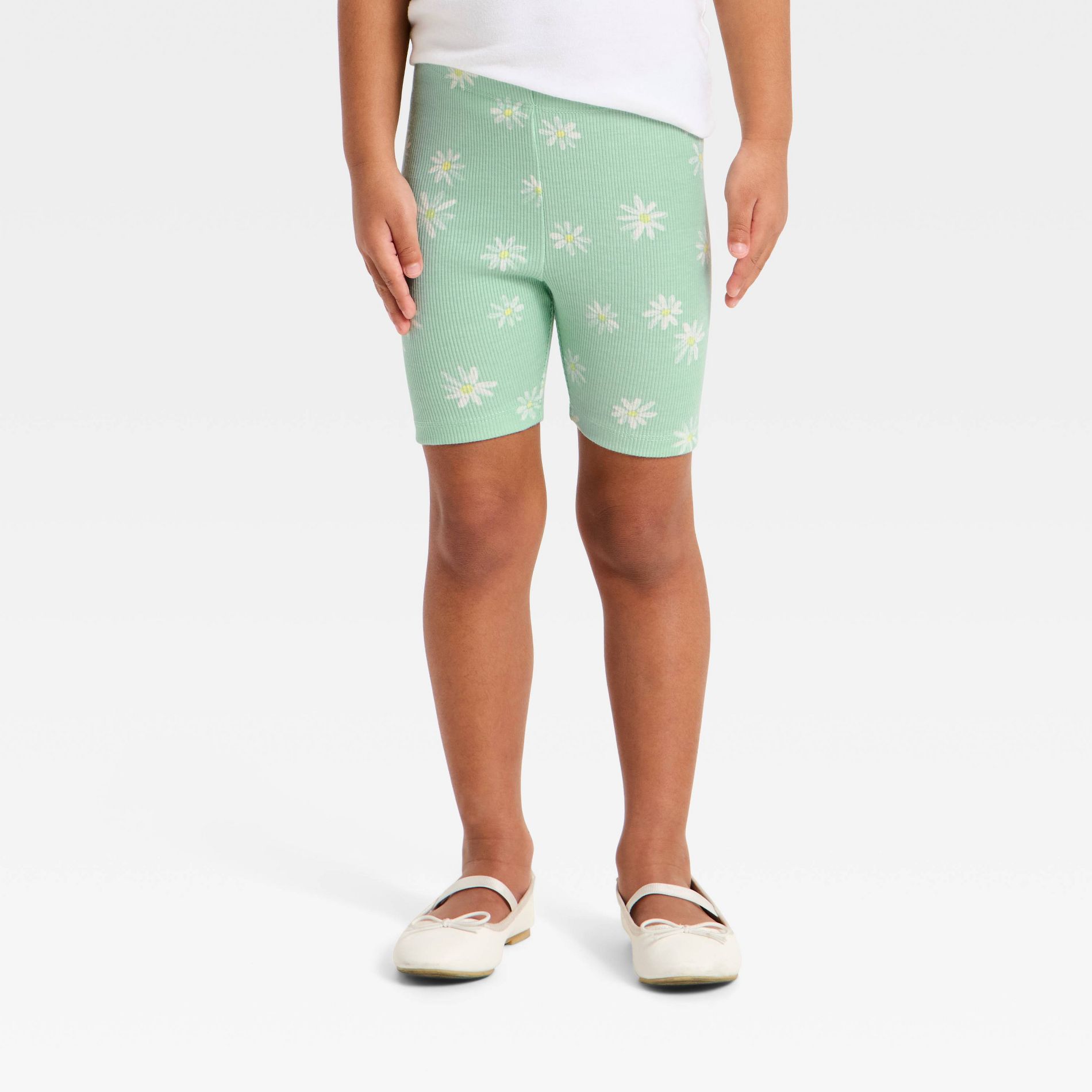 Toddler Girls' Ribbed Bike Shorts - Cat & Jack™ Mint Green 4T