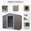Kumasinova 8x4 Ft/6x5 Ft Metal Outdoor Storage Shed with Lockable Doors and Air Vent for Backyard Garden,Patio,Gray - 3 of 4
