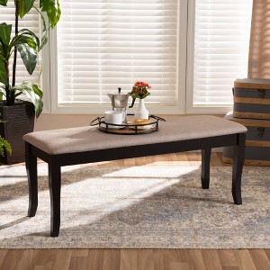 Cornelie Fabric Upholstered Wood Dining Bench - Baxton Studio - 1 of 4