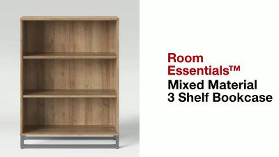 Mixed Material 3 Shelf Bookcase Natural - Room Essentials™