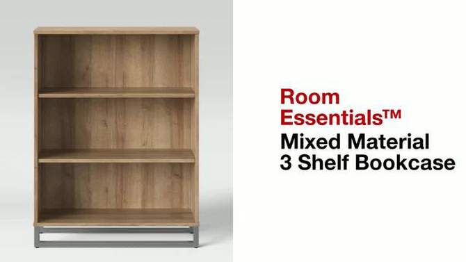 Mixed Material 3 Shelf Bookcase - Room Essentials™, 2 of 12, play video