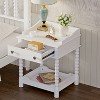 NicBex Retro Style Nightstand with Drawer and Open Shelf Bedside Table with Turned Legs and Metal Handle for Bedroom, Living Room - 2 of 4