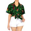 LA LEELA Women's Button Down Blouses Summer Beach Party Hawaiian T-Shirt Colourful Blouses Button Up Short Sleeve Dress Shirts for Women - image 4 of 4