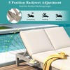 5-Position Adjustable Double Chaise with Cushions and Trays for Poolside/Garden - 2 of 4