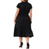 Agnes Orinda Women's Plus Size Self Tie Flutter Short Cap Sleeve Ruffle Midi A Line Dresses - 4 of 4