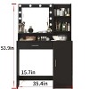 Homy Casa Vanity Desk with Lighted Mirror,Storage Shelves and Cabinet for Bedroom or Dressing Area - 3 of 4