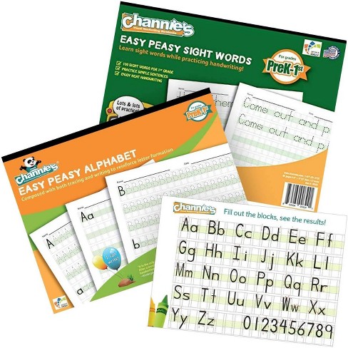 Channie S 2pk Easy Peasy Alphabet And Sight Words Workbooks Prek 1st Grade Target