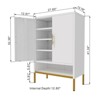 GlasFlength Decorative Storage Cabinets, 2 Door Shoes, White, 27.6"*13.78"*41.34" - 2 of 4