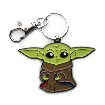 SalesOne LLC Star Wars The Mandalorian Grogu With Wires Enamel Pendant Keychain