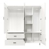 Keloyid White Wood 62.99 in. Armoire with 2 Drawers and 7 Shelves - 2 of 4