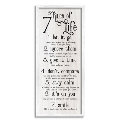 Stupell Industries Rules Of Life Motivating List Framed Giclee