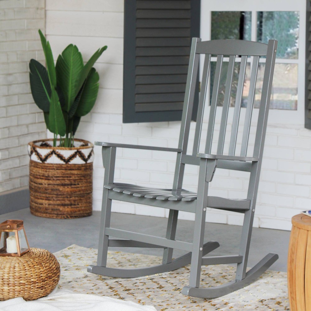 Photos - Garden Furniture Cambridge Casual Alston Mahogany Outdoor Patio Rocking Chair Gray Slate Gr