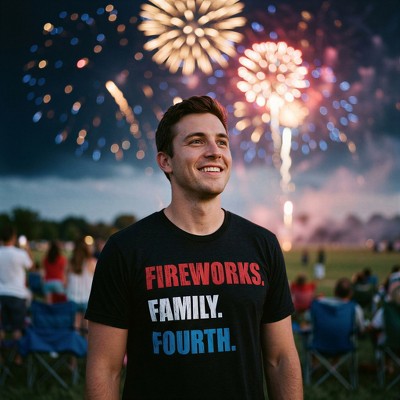 Мужские футболки Crazy Dog T-Shirts, Inc. Mens Funny T Shirts Fireworks Family Fourth Sarcastic Fourth Of July Graphic Novelty Tee for Men - Crazy Dog Men's T Shirt For Fourth Of July L — фото 3