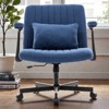 Mshliw Linen Criss Cross Office Chair with Armrests, Adjustable Height, Swivel Base, Ergonomic Seat and Support Pillow for Home Office or Study - 2 of 4